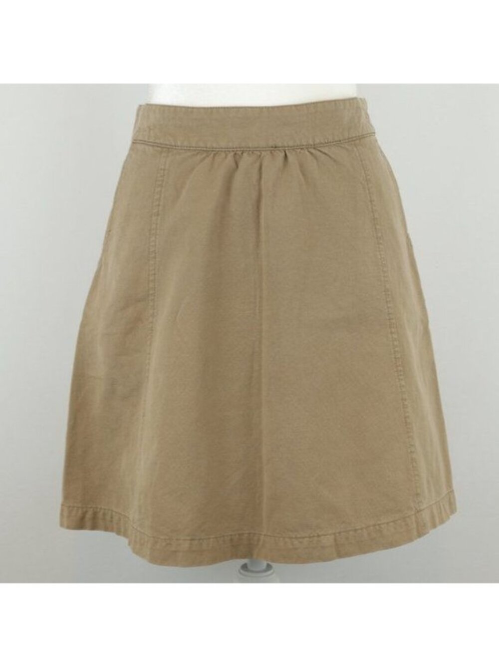 Ibex Women's Size 4 Tan Organic Cotton & Hemp Woven A-Line Mini Skirt